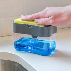 VYOOx® 2 in 1 Soap Pump Dispenser for Dishwasher Liquid Soap Sponge Holder Free Sponge, Plastic