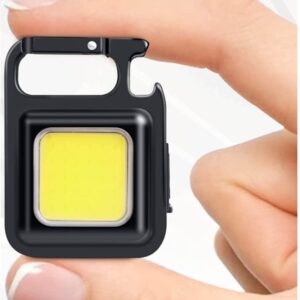 Arto Keychain LED Light 2-Hours Battery Life with Bottle Opener, Magnetic Base and Folding Bracket Mini COB 1000 Lumens Rechargeable Emergency Light for Fishing,Walking, Camping (Pack of 1)
