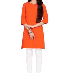 Amazon Brand - Anarva Women's Orange Color Kurta with Knee Length (JDK_VG02_KR)