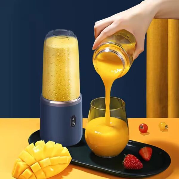 Qlect Portable Blender Electric Juicers Fruit Mixers USB Rechargeable Smoothie Mini Personal Juicer 6 Blades 3Gears With 1500 Mah Rechargeable Battery-Smoothie Blender - Image 6