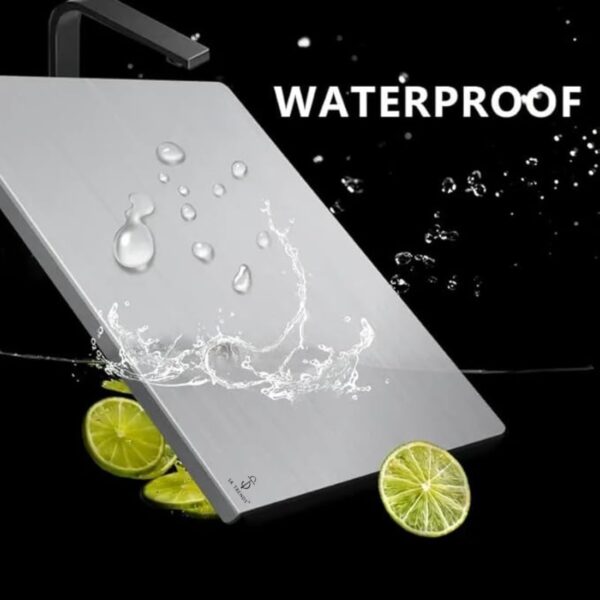 SR TRENDS Premium Stainless Steel Chopping Board | Steel Kitchen Counter top for Cutting, Vegetable Chopper, for Meat & Veggies Items, Chopping Board Steel pad (35 x 31 CM) - Image 2