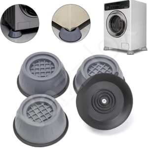 VazzLox Anti Vibration Pads for Washing Machine Washing Machine Feet Pads Shock Absorber Noise Cancelling Washer Support, Washing Machine Anti Vibration Pad Heightening Pads with Suction
