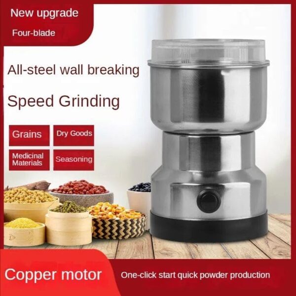 DORLANK-Stainless-Steel-Multifunction-Smash-Machine-Spice-Grinder-Portable-Electric-Grain-Mill-Grinder-Dry-Fruit-Steel-Grain-Spices-Cereals-Seasonings-Coffee-Bean-Grinder-Machine-(Pack of 1) - Image 6