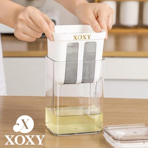Xoxy Greek Yogurt & Curd Maker - 1100ml Fine Mesh Strainer with Lid | Multifunctional Yoghurt Filter | Whey Separator | Perfect for Homemade Yogurt, Curd, Cheese & More, 17L x 10W x 17H cm, White - Image 5
