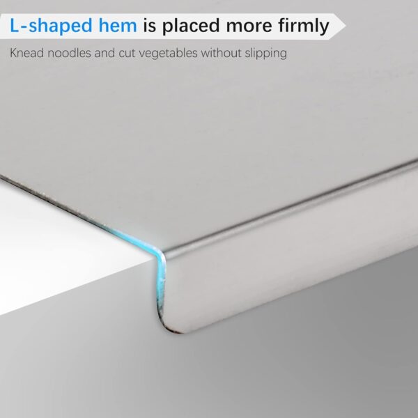 SR TRENDS Premium Stainless Steel Chopping Board | Steel Kitchen Counter top for Cutting, Vegetable Chopper, for Meat & Veggies Items, Chopping Board Steel pad (35 x 31 CM) - Image 7