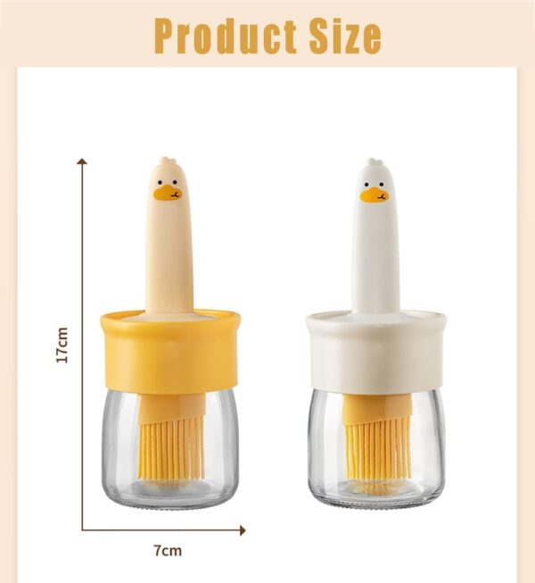 Hedrix Silicone Brush and high Temperature Resistant Oil Bottle Integrated Barbecue Cooking Utensils Home&Kitchen. (Orange) (WHITE) - Image 2