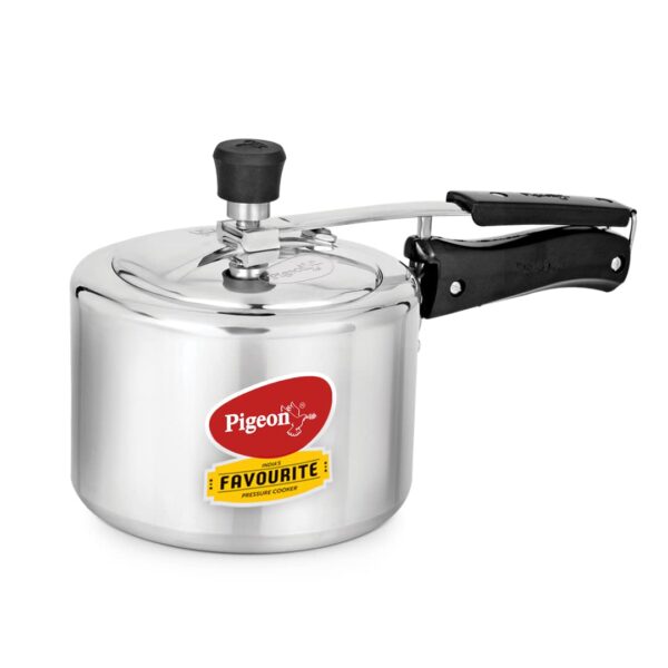 Pigeon Aluminium Nonstick Duo Pack Flat Tawa 250 and Fry Pan 200 Gift Set (Red) by Stovekraft 12091 Favourite Aluminium Induction Base Pressure Cooker with Inner Lid, 3 litres, Silver - Image 4