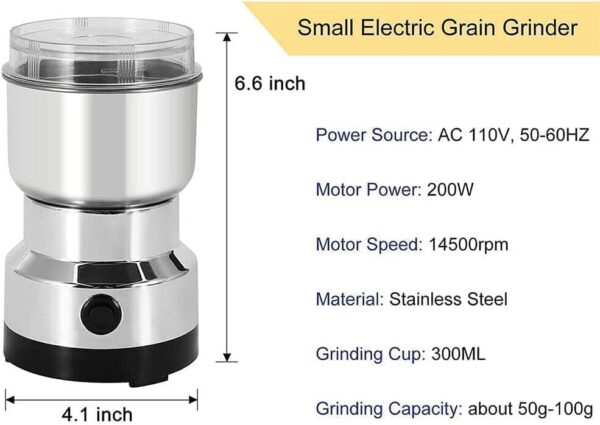 Swastik Store Nima Mini Electric Mixer Grinder - Stainless Steel Small Masala Spice Machine - Image 7