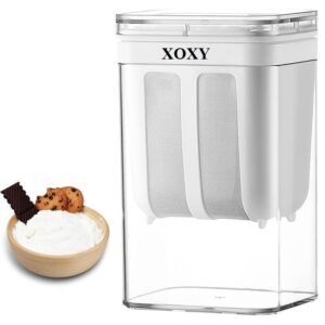 Xoxy Greek Yogurt & Curd Maker - 1100ml Fine Mesh Strainer with Lid | Multifunctional Yoghurt Filter | Whey Separator | Perfect for Homemade Yogurt, Curd, Cheese & More, 17L x 10W x 17H cm, White