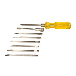 Tata Agrico 8-in-1 Screwdriver Set | Multi-Bit Hand Tool Kit | with Interchangeable Bits for Home, Office & DIY Repairs (Yellow, Set of 1)