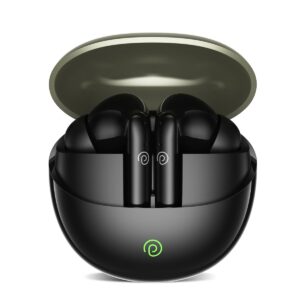 pTron Newly Launched Zenbuds Evo TWS Earbuds,Ai-Trutalk Enc Calls,45Ms Movie/Music Modes,Deep Bass,32Hrs Playtime,Bluetooth 5.3 Headphones,Ipx5 Water Resistant&Type-C Fast Charging (Black),in-Ear