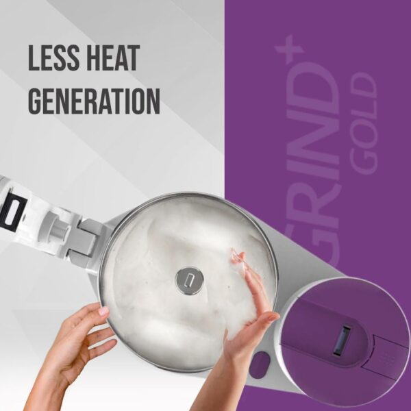 Ultra Grind+ Gold 2 Litre Table Top Wet Grinder - White | Fast Grinding Conical Stones, 150W Motor & 5 Years Warranty | AISI 304 Food-Grade SS Multi Utility Cylindrical Drum, Light Weight - Image 4