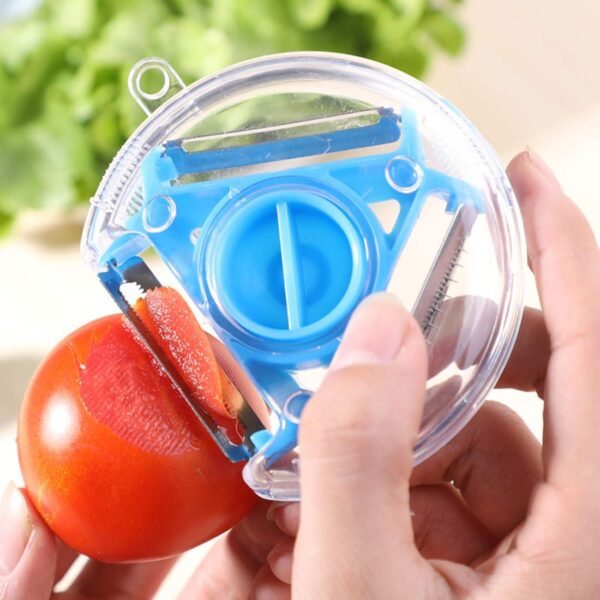 ABI DeCorio 3 in 1 Multi Function Three Use Rotary Hanging Round Planer Peeler and Cutter Vegetable Slicer Kitchen Tools Kitchen Gadgets - Image 4