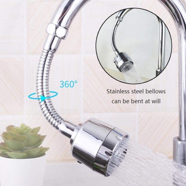 Styxon Sink Faucet Sprayer Attachment 360 Rotatable Kitchen Tap Head Replacement,Anti-Splash Faucet Nozzle Head With Hose And Universal Connector | Silver - 6.5 X 10 X 1 Inch - Image 4