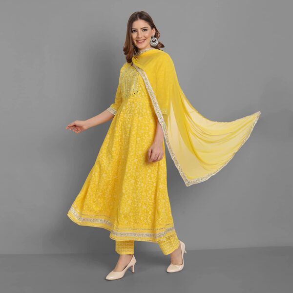 Rangnavi Women Rayon Anarkali Embroidered Printed Anarkali Salwar Kameez Large - Image 2