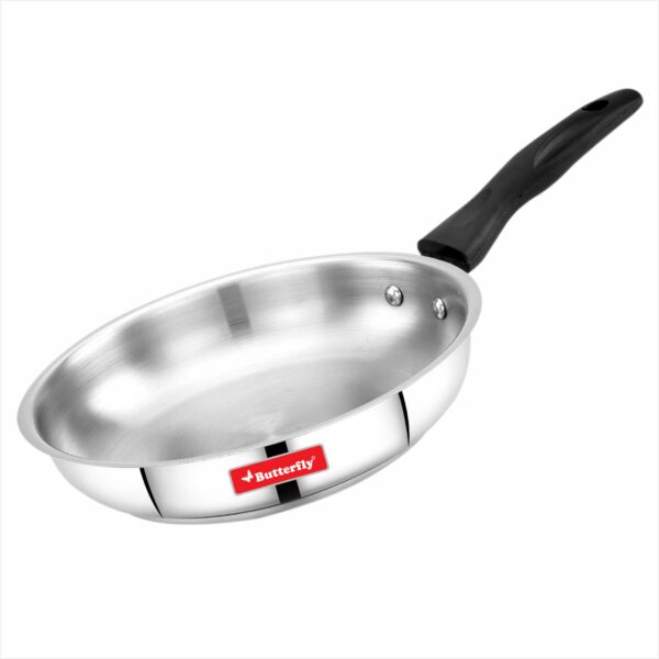 Butterfly Classic Stainless Steel Cookware 5 Pcs Set|Fry Pan 22Cm(1.4L)|Kadai 22Cm(2.2L)|Saucepan 16Cm(1.6L) with Steel Lids|Induction Base,Triply Bottom|Even,Fast Cooking with Less Oil,Silver - Image 4