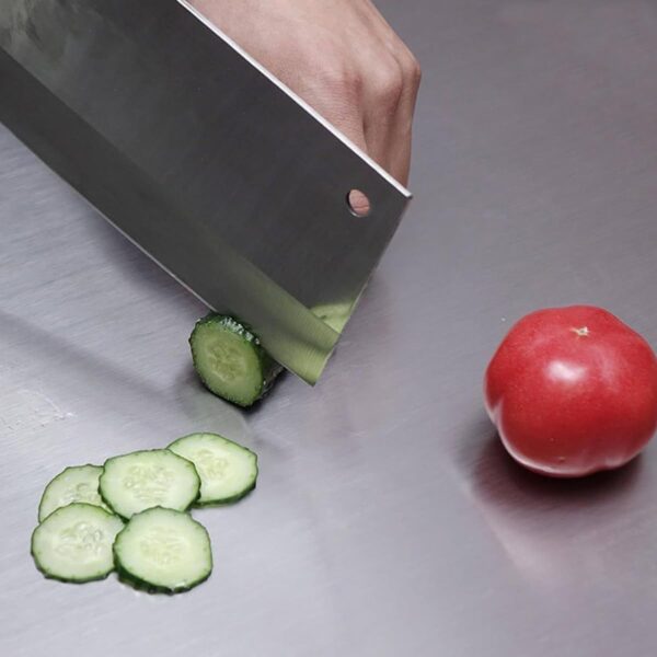 SR TRENDS Premium Stainless Steel Chopping Board | Steel Kitchen Counter top for Cutting, Vegetable Chopper, for Meat & Veggies Items, Chopping Board Steel pad (35 x 31 CM) - Image 6