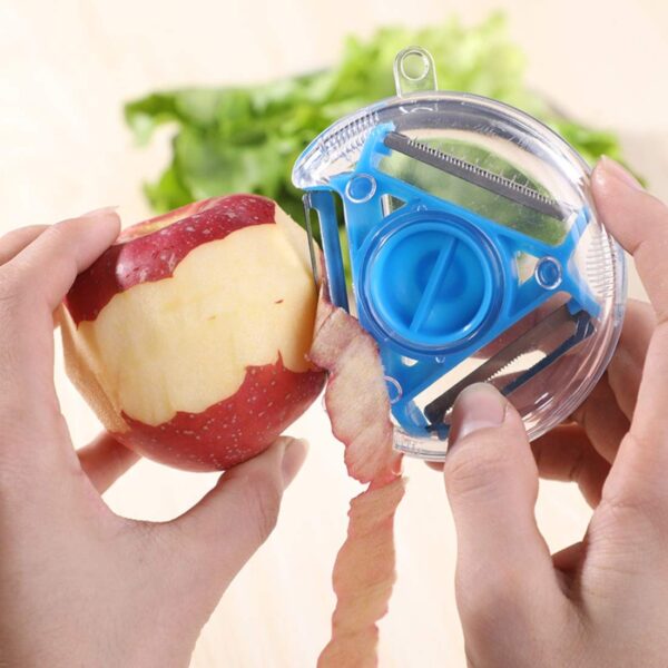 ABI DeCorio 3 in 1 Multi Function Three Use Rotary Hanging Round Planer Peeler and Cutter Vegetable Slicer Kitchen Tools Kitchen Gadgets