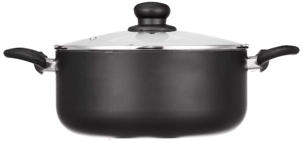Amazon Brand - Solimo Aluminium Non-Stick Cookware Set, 11 Piece, Black - Image 3