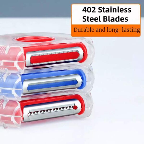 ABI DeCorio 3 in 1 Multi Function Three Use Rotary Hanging Round Planer Peeler and Cutter Vegetable Slicer Kitchen Tools Kitchen Gadgets - Image 9