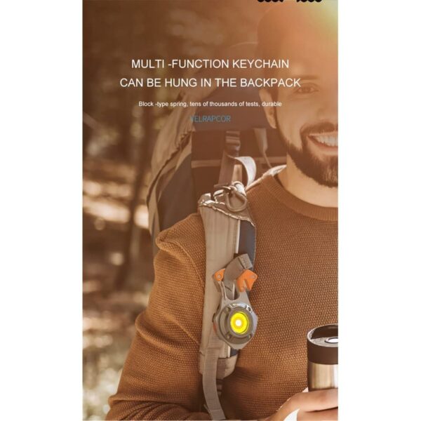 Bennort Keychain LED Flashlight,Rechargeable Flashlights Torch 7 Light Mode with Lighter, Whistle,Screwdriver,Bottle Opener,Magnet Base 800 Lumen Portable Emergency COB Light for Camping,Outoor,Hiking - Image 5