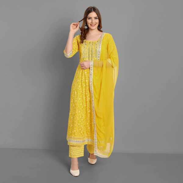 Rangnavi Women Rayon Anarkali Embroidered Printed Anarkali Salwar Kameez Large - Image 6