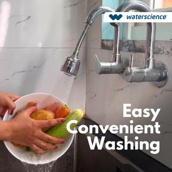WaterScience Tap Extension for Kitchen Sink | 2 Flow Modes | Flexible Faucet Extender for Taps | Aerators for Water Tap | Upto 50% Water Saving - Flexi Neck - Image 3