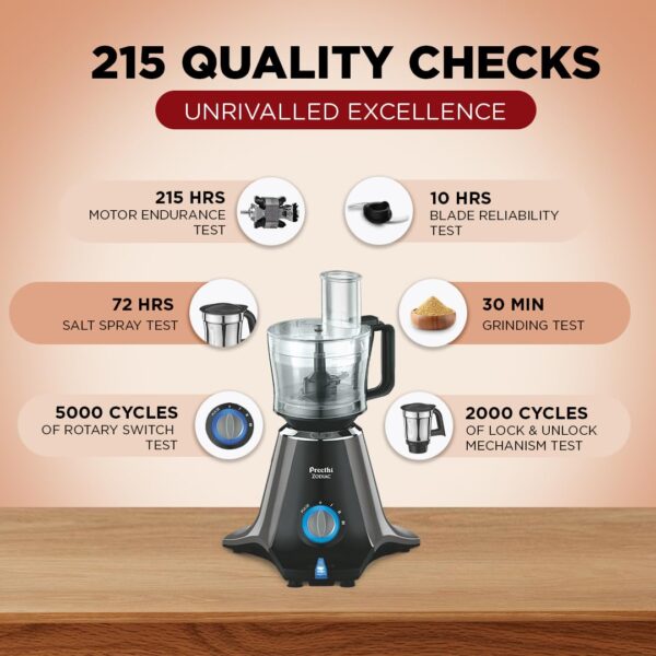 Preethi Zodiac 750W Mixer Grinder - 5 Jars with 3-in-1 Juicer & Food Processor - Image 3