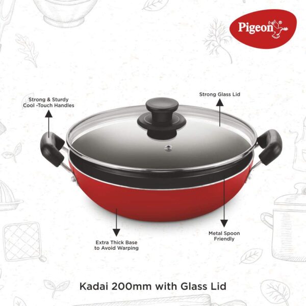 Pigeon by Stovekraft Induction Base 4-in-1 Starter Kit, Silver, Aluminium (Pressure Cooker, Pressure Pan, Tawa, and Kadhai Set) - Image 7