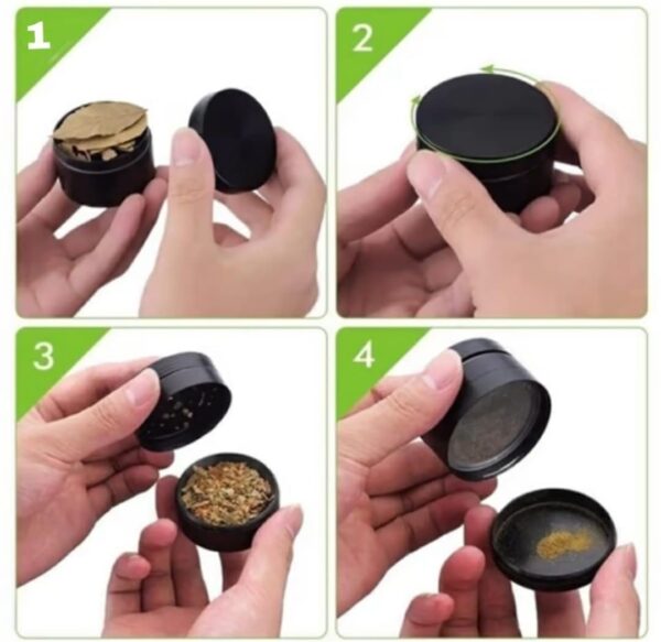 Aum Shakti Metal Herb Grinder 63MM - Durable Crusher, Assorted Colors - Image 2