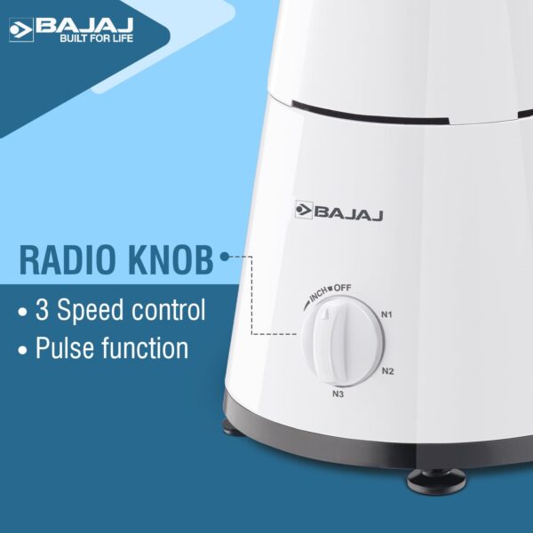 Bajaj 500 Watt GX-1 Mixer Grinder with 3 Jars- white - Image 4