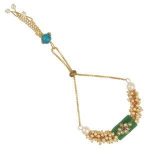 AV Fashion India - Elegant Traditional Gold Plated/Rakhi Combo Set for Men and Women/brother/sister/bhabhi combo set (Green)