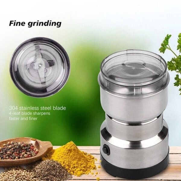 DORLANK-Stainless-Steel-Multifunction-Smash-Machine-Spice-Grinder-Portable-Electric-Grain-Mill-Grinder-Dry-Fruit-Steel-Grain-Spices-Cereals-Seasonings-Coffee-Bean-Grinder-Machine-(Pack of 1) - Image 2
