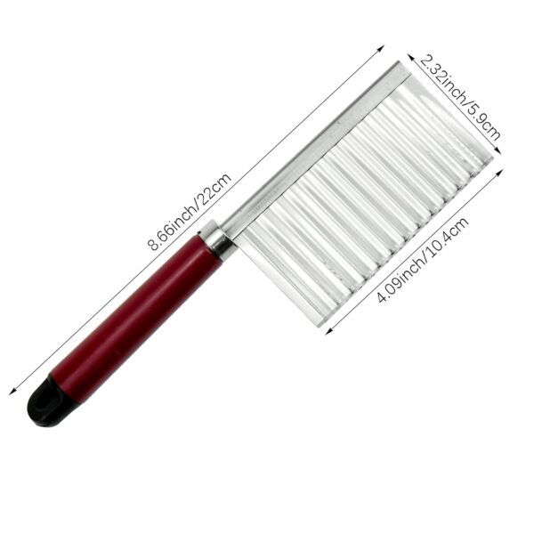 FOROLY Stainless Steel Crinkle Cut Knife Vegetable Potato Chip Cutter with Wavy Blade Cutter - Image 7