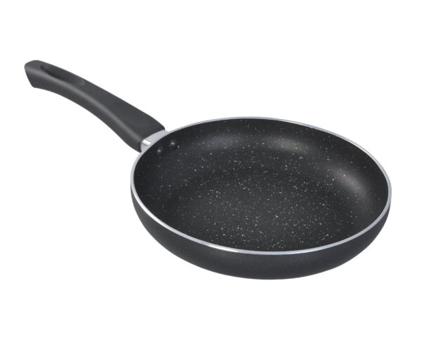Prestige Omega Deluxe Granite Aluminium 3 Pcs Set- Tawa, Fry Pan & Kadai with 1 Glass Lid|Non-Stick|Spatter-Coated Surface|Induction & Gas Compatible|Black - Image 8