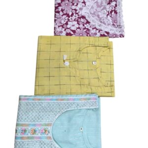 Women Cotton Solid Kurti Set, Pack of 3 (Alpha, 3XL, Regular, Multicolor)
