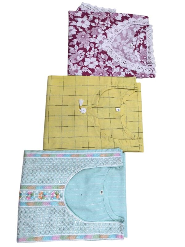 Women Cotton Solid Kurti Set, Pack of 3 (Alpha, 3XL, Regular, Multicolor)