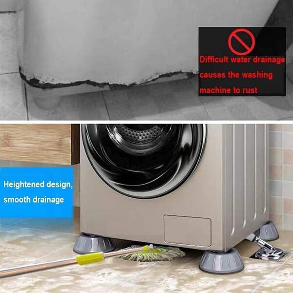 VazzLox Anti Vibration Pads for Washing Machine Washing Machine Feet Pads Shock Absorber Noise Cancelling Washer Support, Washing Machine Anti Vibration Pad Heightening Pads with Suction - Image 3