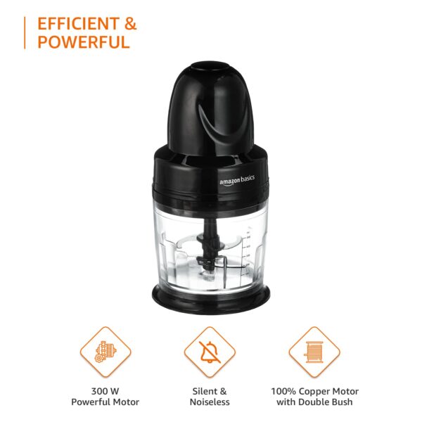 Amazon Basics 300W Electric Chopper - 830ml Unbreakable Jar with 4-Leaf Blades - Image 8