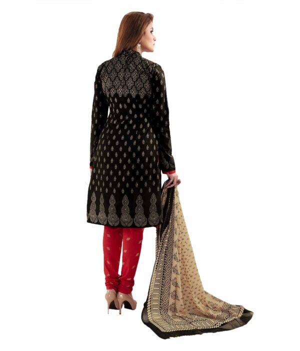 Miraan Women's Printed Unstitched Cotton Dress Material (SAN7008_Black_Free Size) - Image 4