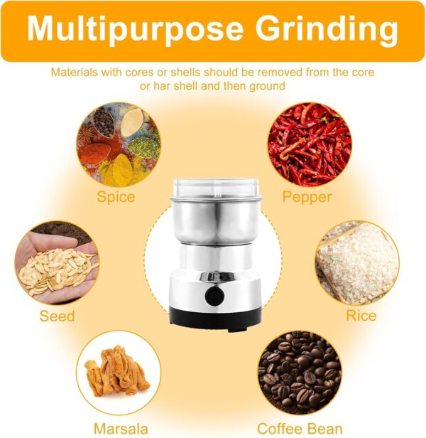 Velocious® Mini Spice Coffee Mixer Grinder Electric Stainless Steel Grinder, Dry Masala Grinder, Masala Mixer Grinder Mini, Spice Mixie for Kitchen - Image 9