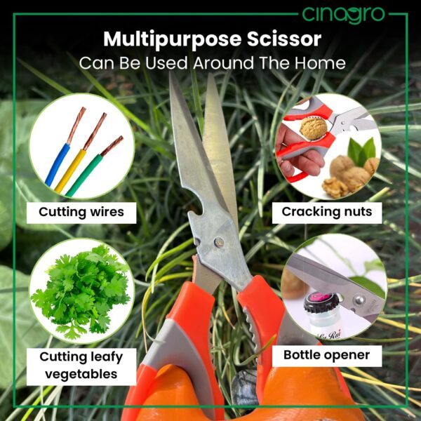 Cinagro Garden Tools Kit (Set of 7) Weeder, 2 Trowels, Hand Fork, Cultivator, Scissors, Pruner | Gardening Tools Kit for Home Garden, Indoor and Outdoor Gardening - Image 2