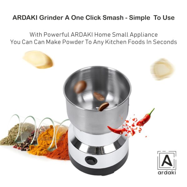 ARDAKI 150W Mini Mixer Grinder - Multi-Functional Stainless Steel Spice Mill - Image 6