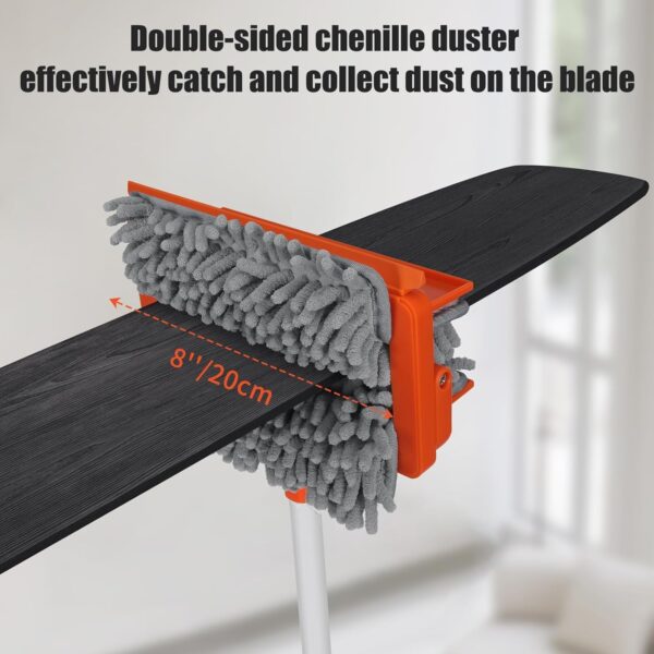 MONJAY 3 in 1 Fan Cleaner Duster with 159cm Extendable Long Handle for Ceiling Fan Blade,Fan Cleaning Mop with 2 Microfiber Mop Head for Dusting Ceiling Fan Washable Pads for Wipe Wall - Image 6