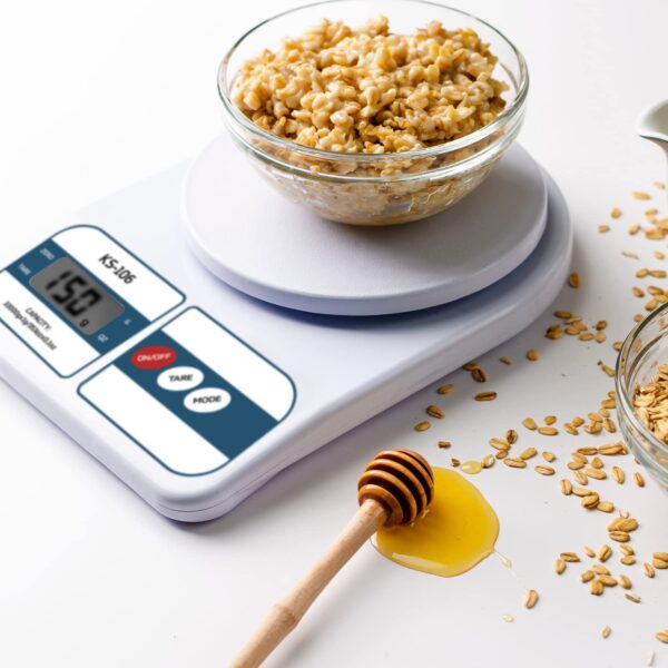 beatXP Kitchen Scale Multipurpose Portable Electronic Digital Weighing Scale | Weight Machine With Back Light LCD Display | White | 10 Kg | 2 Year Warranty - Image 4