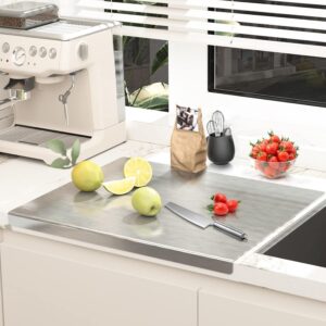 SR TRENDS Premium Stainless Steel Chopping Board | Steel Kitchen Counter top for Cutting, Vegetable Chopper, for Meat & Veggies Items, Chopping Board Steel pad (35 x 31 CM)