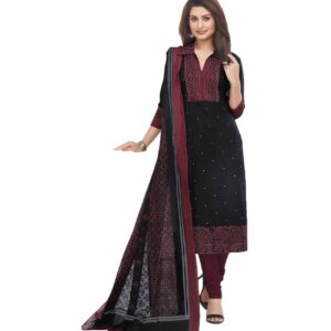 Miraan Cotton Printed Readymade Salwar Suit For Women(MIRAANSAN7024XL, X-Large, Black)