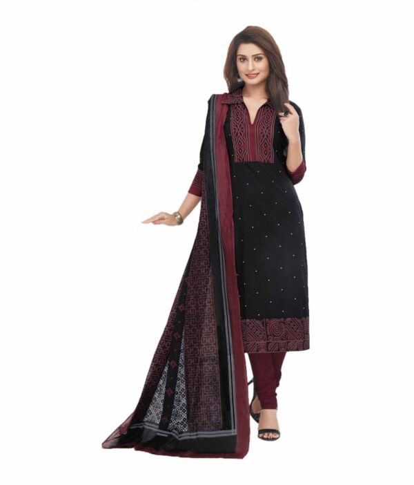 Miraan Cotton Printed Readymade Salwar Suit For Women(MIRAANSAN7024XL, X-Large, Black)