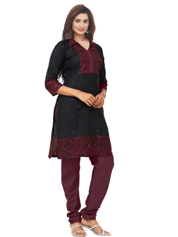 Miraan Cotton Printed Readymade Salwar Suit For Women(MIRAANSAN7024XL, X-Large, Black) - Image 4