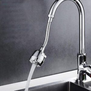 C.HERRY Tap Extender for Kitchen Sink, 360 Degree Rotating Tap for Kitchen Sink, Flexible Tap Filter Faucet for Kitchen Sink Extension for Bathroom, Kitchen,Chrome